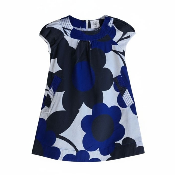Mini Boden Other - Mini Boden Floral Cotton Dress Black Blue White 18 24 Months